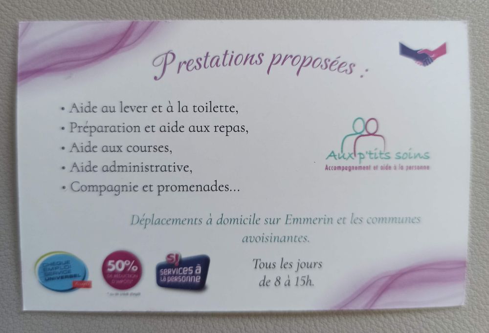 Auxiliaire de vie/Aide &agrave; la personne/Aide soignante 0 59320 Emmerin