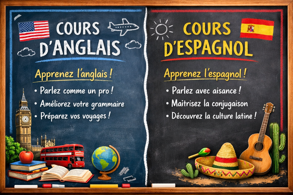 Langues anglaise et espagnole pr&eacute;sentiel ou visio 0 85000 La roche-sur-yon