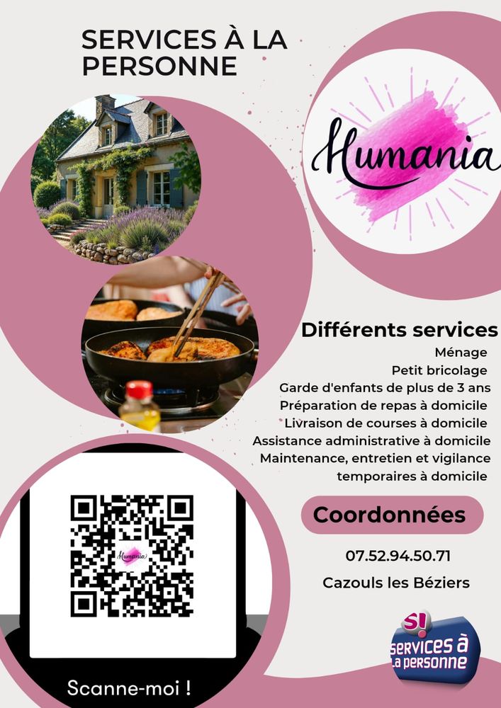 Entreprise de service &agrave; la personne 0 34370 Cazouls-l�s-b�ziers