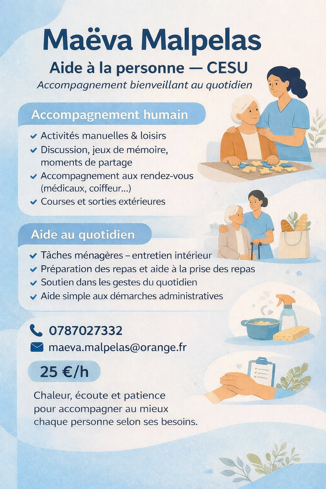 Aide-soignante &agrave; domicile 0 33450 Izon