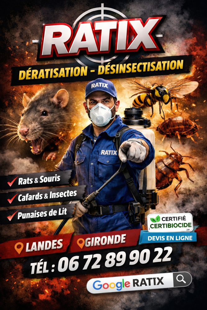 D&eacute;ratisation  d&eacute;sinsectisation 0 40600 Biscarrosse