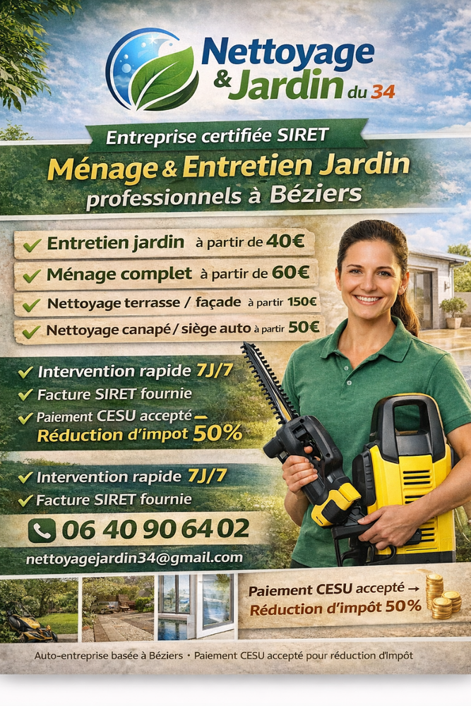 NETTOYAGE ET JARDIN 34 0 34290 Espondeilhan