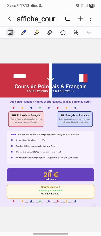 COURS FRANCO-POLONAIS 0 11150 Bram