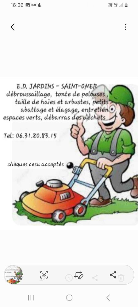 Travaux espaces-verts 0 62500 Saint-omer