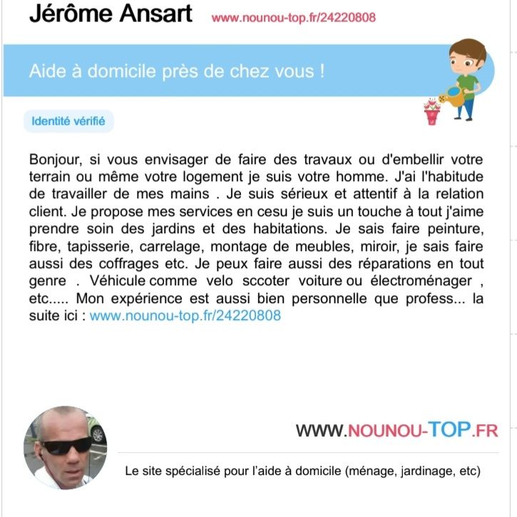 Recherche emploi particuliers  &agrave; domicile 0 62000 Arras