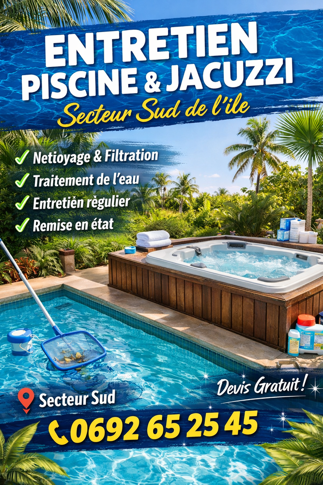 ? Service d'entretien et de r&eacute;paration de piscines et jaccuz 0  (97410)