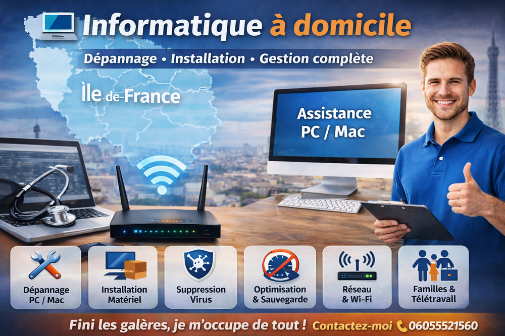 Informatique &agrave; domicile? D&eacute;pannage,installation & gestion 0 93400 Saint-ouen