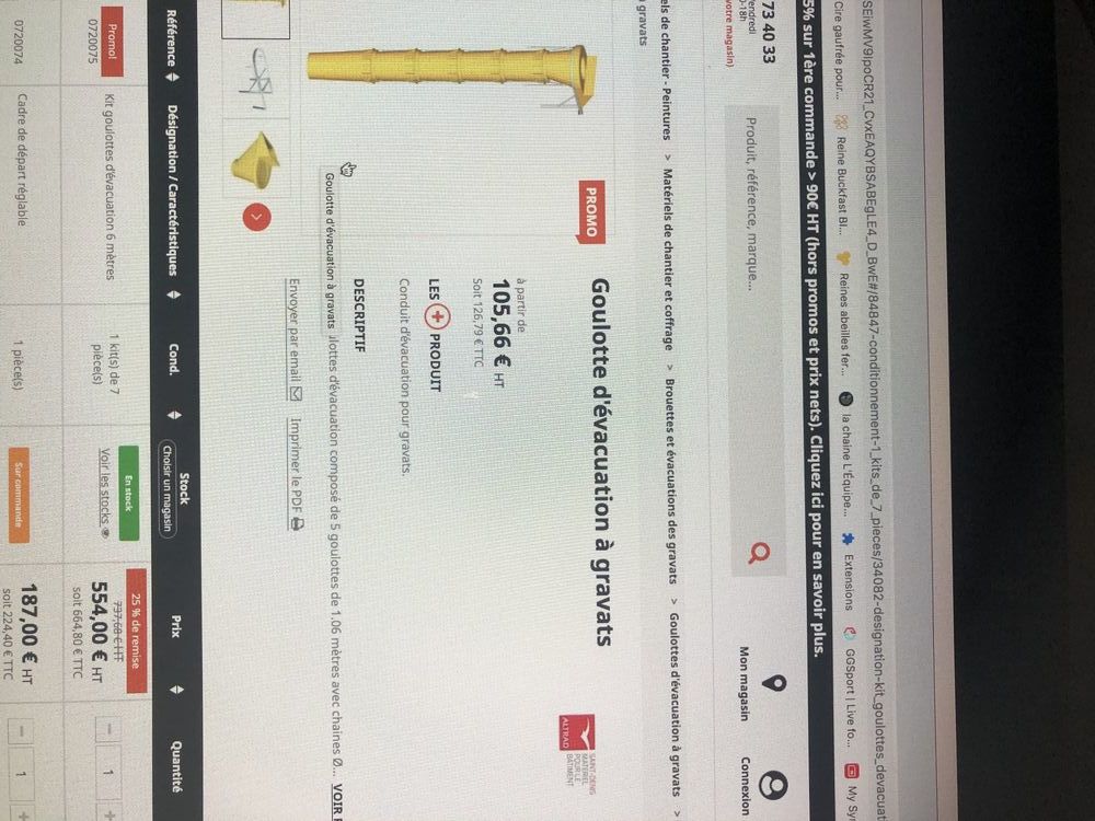 Goulotte d'&eacute;vacuation a gravats 300 45120 Cepoy