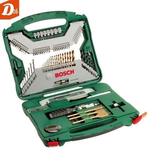 BOSCH Coffret 100 pi&egrave;ces dont forets Bois B&eacute;ton M&eacute;tal HSS-Ti 40 26290 Les granges-gontardes