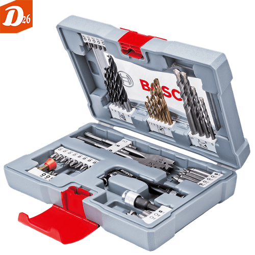 BOSCH Coffret 49 pi&egrave;ces dont forets Bois B&eacute;ton M&eacute;tal HSS-TiN 24 26290 Les granges-gontardes