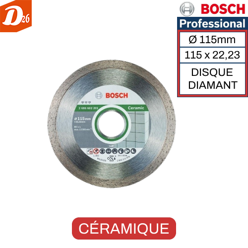BOSCH disque Diamant C&eacute;ramique Carrelage Fa&iuml;ence 8 26290 Les granges-gontardes