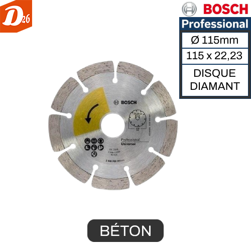 BOSCH Professionnel disque Diamant &Oslash;115x22.23mm 20 26290 Les granges-gontardes