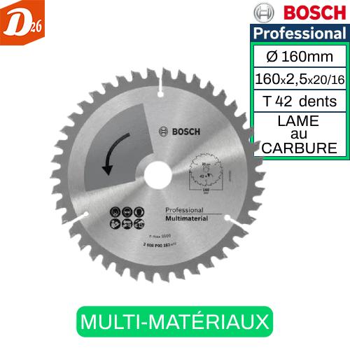 BOSCH Professionnel Lame au CARBURE &Oslash;160 mm 24 26290 Les granges-gontardes
