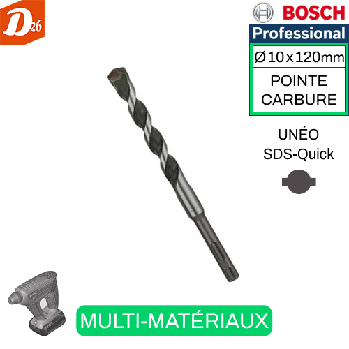 BOSCH Foret CARBURE Multi-Mat&eacute;riaux tout diam&egrave;tre disponible 3 26290 Les granges-gontardes