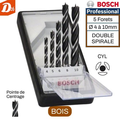 Coffret 5 Forets H&eacute;lico&iuml;dale &agrave; DOUBLE SPIRALE sp&eacute;cial Bois 9 26290 Les granges-gontardes