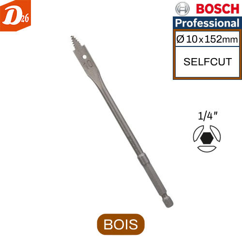 M&egrave;che plate sp&eacute;ciale Bois Emmanchement hexagonal 1/4? 3 26290 Les granges-gontardes