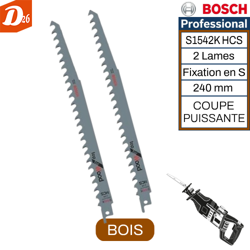 2 lames Scie Sabre sp&eacute;ciale Bois Buche "COUPE PUISSANTE" 7 26290 Les granges-gontardes