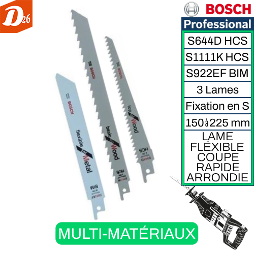 3 lames sp&eacute;ciale Bois M&eacute;tal "COUPE RAPIDE" LAME SOUPLE 13 26290 Les granges-gontardes