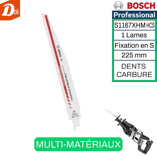 lames Scie Sabre MULTI-MAT&Eacute;RIAUX "CARBURE" Bois M&eacute;tal Clous 17 26290 Les granges-gontardes