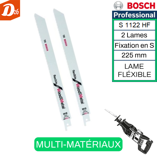 2 lames Scie Sabre MULTI-MAT&Eacute;RIAUX Bois M&eacute;tal Tuyau 8 26290 Les granges-gontardes