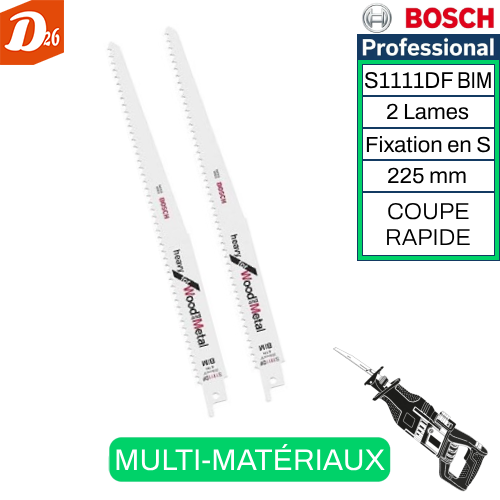 2 lames Scie Sabre MULTI-MAT&Eacute;RIAUX Bois avec Clous 12 26290 Les granges-gontardes