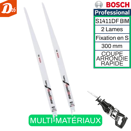 2 lames Scie Sabre MULTI-MAT&Eacute;RIAUX "COUPE ARRONDIE RAPIDE" 12 26290 Les granges-gontardes
