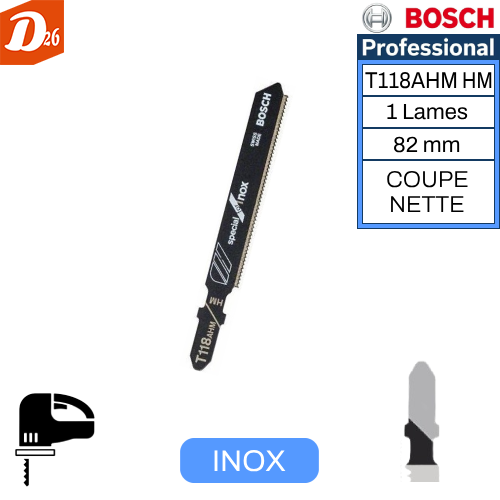 lames Fixation en T au CARBURE Sp&eacute;ciale T&ocirc;le INOX 8 26290 Les granges-gontardes
