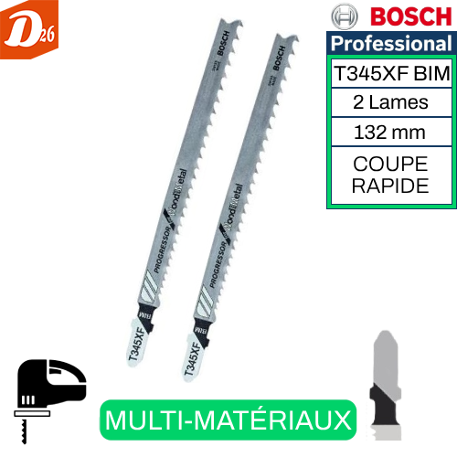 2 lames Scie Sauteuse Fixation en T BOIS Dur M&eacute;tal Plastique 6 26290 Les granges-gontardes