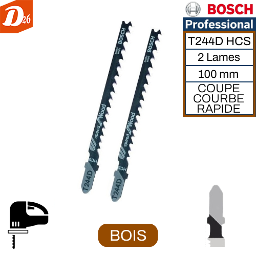 2 lames Scie Sauteuse Fixation en T BOIS / Panneau Agglom&eacute;r&eacute; 4 26290 Les granges-gontardes