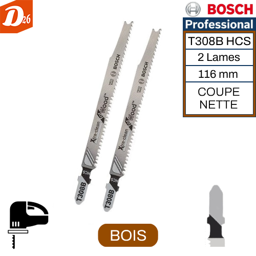 2 lames Scie Sauteuse Fixation en T BOIS COUPE NETTE 5 26290 Les granges-gontardes