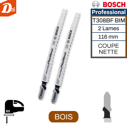 2 lames Scie Sauteuse Fixation en T BOIS Dur "COUPE NETTE" 6 26290 Les granges-gontardes