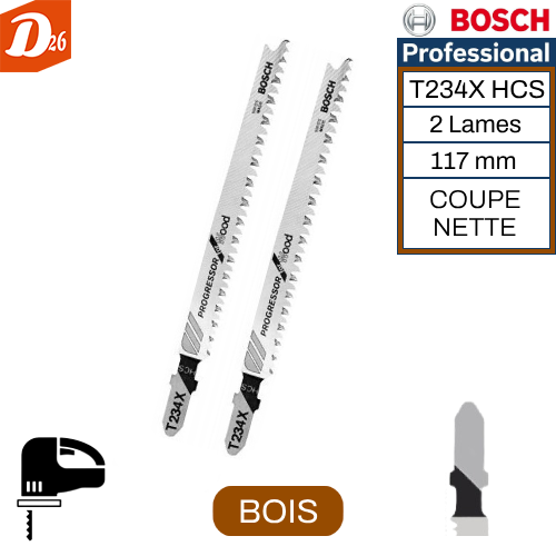 2 lames Scie Sauteuse Fixation en T BOIS Mince &Eacute;pais 6 26290 Les granges-gontardes