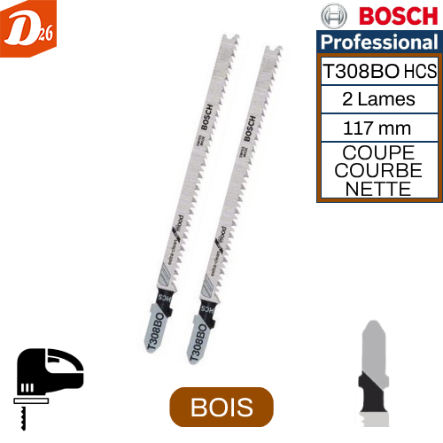 2 lames Scie Sauteuse Fixation en T BOIS COUPE COURBE NETTE 5 26290 Les granges-gontardes