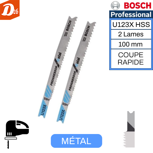 2 lames Scie Sauteuse Fixation en U Tuyau T&ocirc;le m&eacute;tal 5 26290 Les granges-gontardes