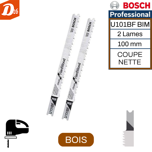 2 lames BOSCH Scie Sauteuse Fixation en U BOIS Dur Stratifi&eacute; 4 26290 Les granges-gontardes
