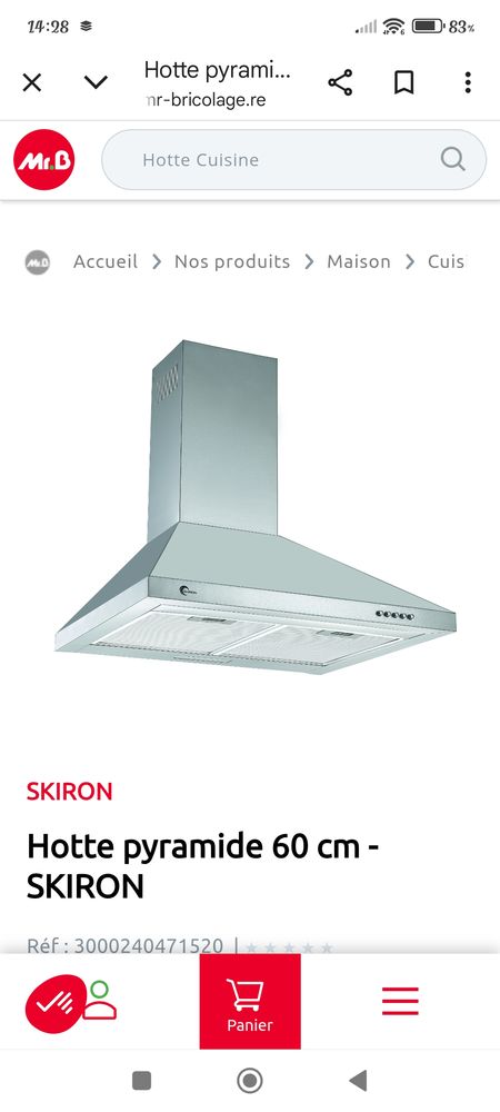 hotte de cuisine neuf encore emballer pour particuliers 100 97440 Saint-andr�