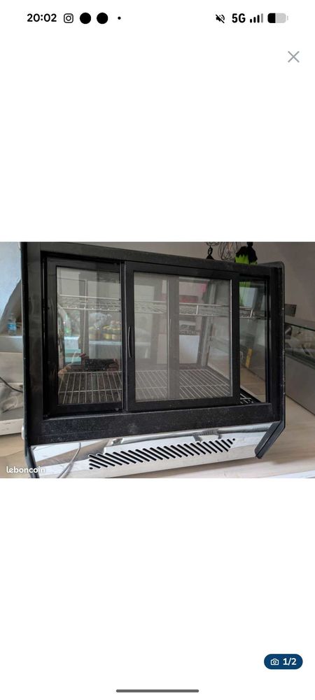 Vitrine+r&eacute;frig&eacute;r&eacute;e+Casselin+125+L+�"+double+portes 420 06380 Moulinet