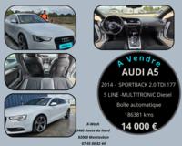 Audi A5 Sportback 2.0 TDI 177 Ambiente Multitronic A 14000 82000 Montauban