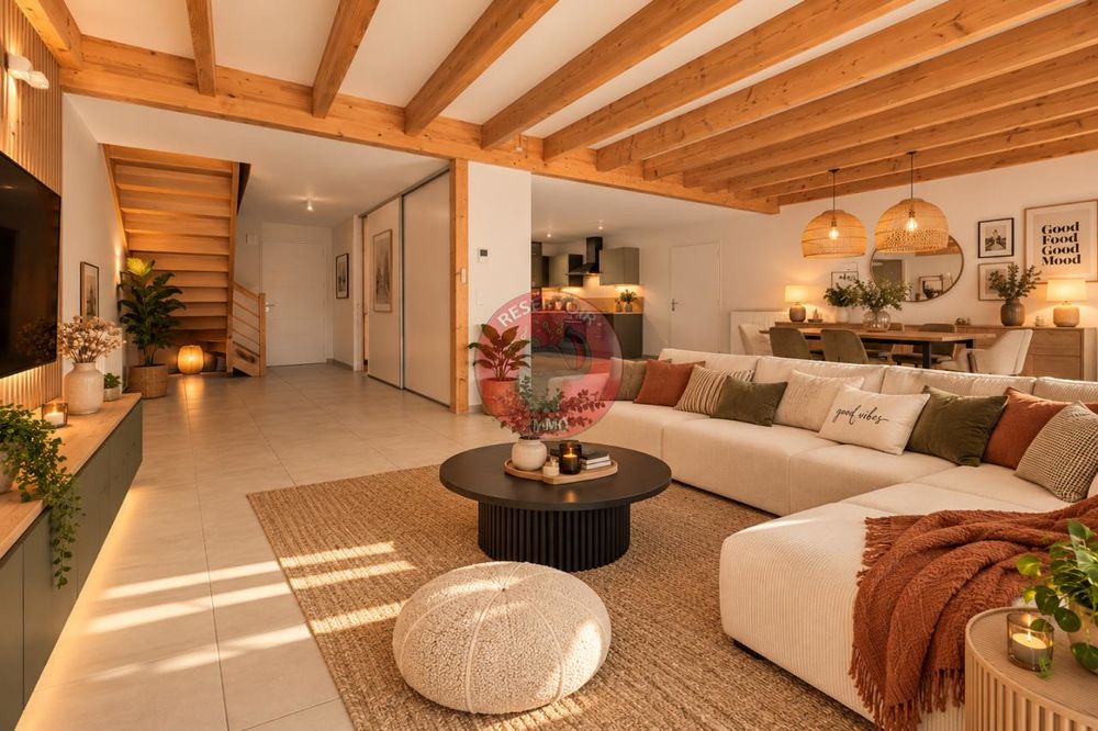 Jolie maison accolée en ossature bois (haute performance....