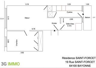  Appartement � vendre 2 pi�ces 41 m�