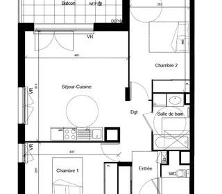  Appartement � vendre 3 pi�ces 63 m�