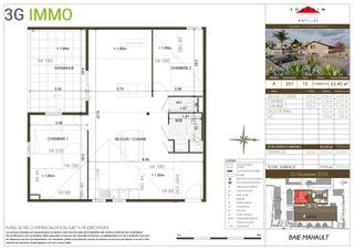  Appartement � vendre 3 pi�ces 65 m�