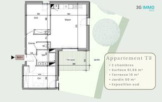  Appartement � vendre 3 pi�ces 62 m�