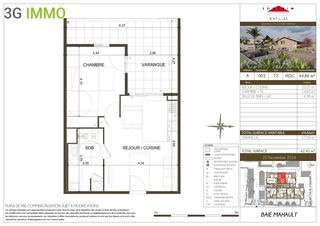  Appartement � vendre 2 pi�ces 45 m�