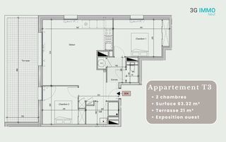  Appartement � vendre 3 pi�ces 64 m�