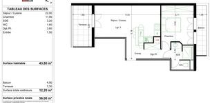  Appartement � vendre 2 pi�ces 44 m�