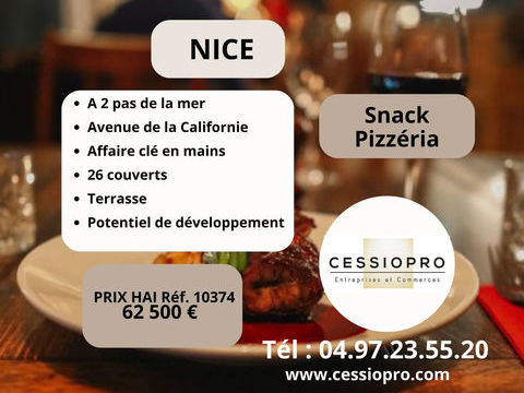 Snack-Pizzeria &agrave; 2 pas de la mer   Avenue de la Californie, Nice 62500 06200 Nice
