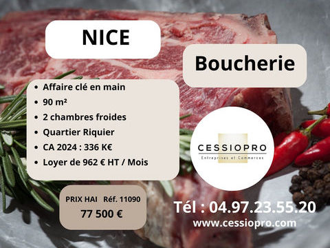 Boucherie avec &eacute;quipement complet   336 000 � de CA   Quartier Riquier, Nice 77500 06300 Nice