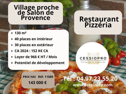 &Agrave; vendre   Restaurant Pizzeria   Village proche de Salon-de-Provence 143000 13300 Salon de provence