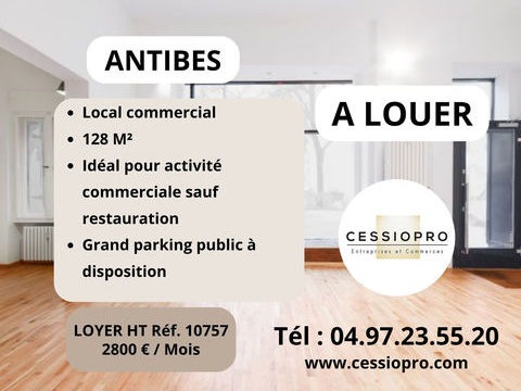 ANTIBES LOCATION PURE LOCAL COMMERCIAL 128 m2 2950 06600 Antibes
